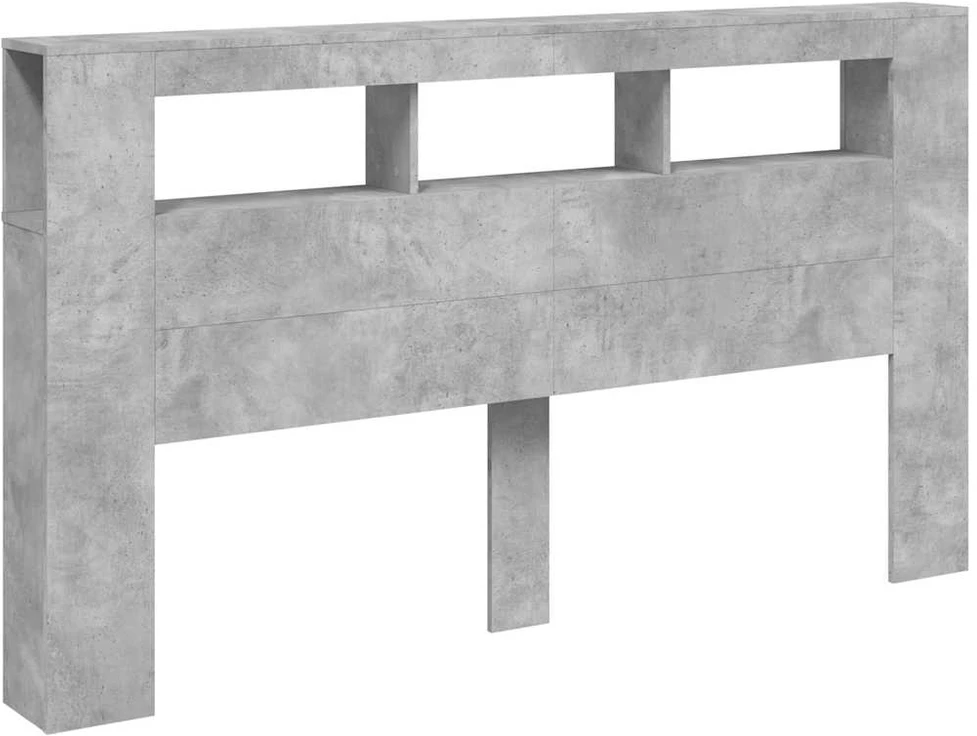 LED galvūgalis, betono, 180x18,5x103,5cm, apdirbta mediena