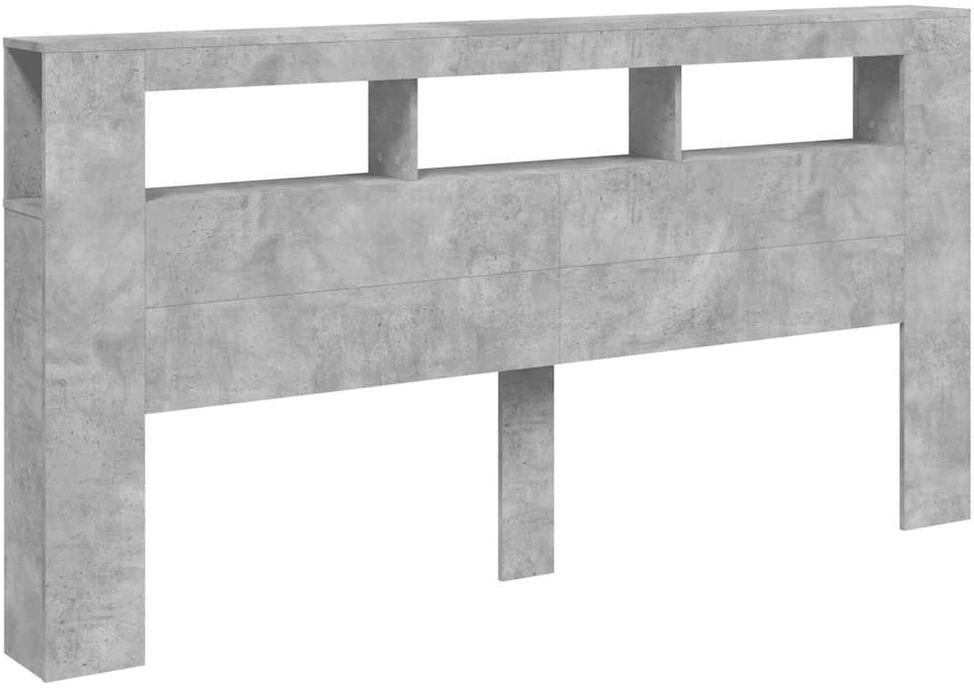 LED galvūgalis, betono, 200x18,5x103,5cm, apdirbta mediena