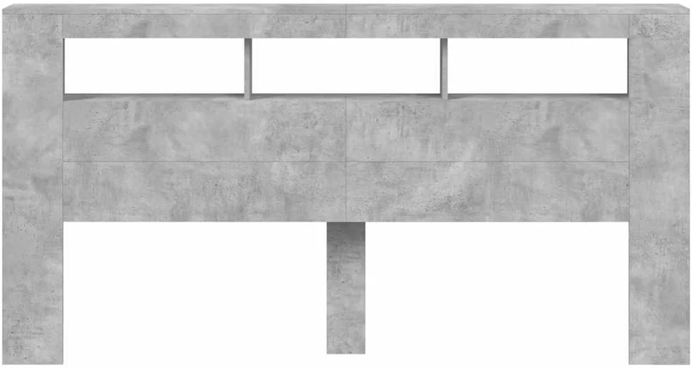 LED galvūgalis, betono, 200x18,5x103,5cm, apdirbta mediena