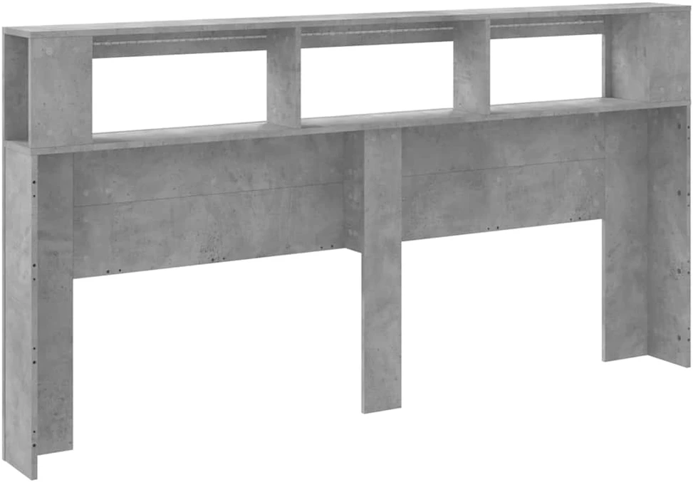 LED galvūgalis, betono, 200x18,5x103,5cm, apdirbta mediena