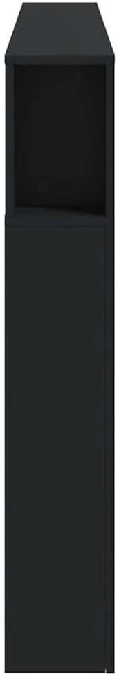 LED galvūgalis, juodas, 200x18,5x103,5cm, apdirbta mediena