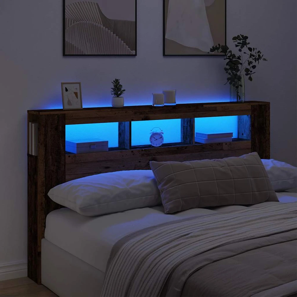 LED galvūgalis, medienos, 180x18,5x103,5cm, apdirbta mediena