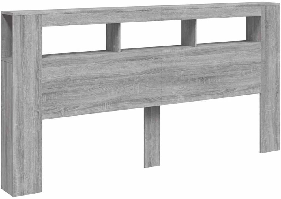 LED galvūgalis, pilkas ąžuolo, 200x18,5x103,5cm, mediena