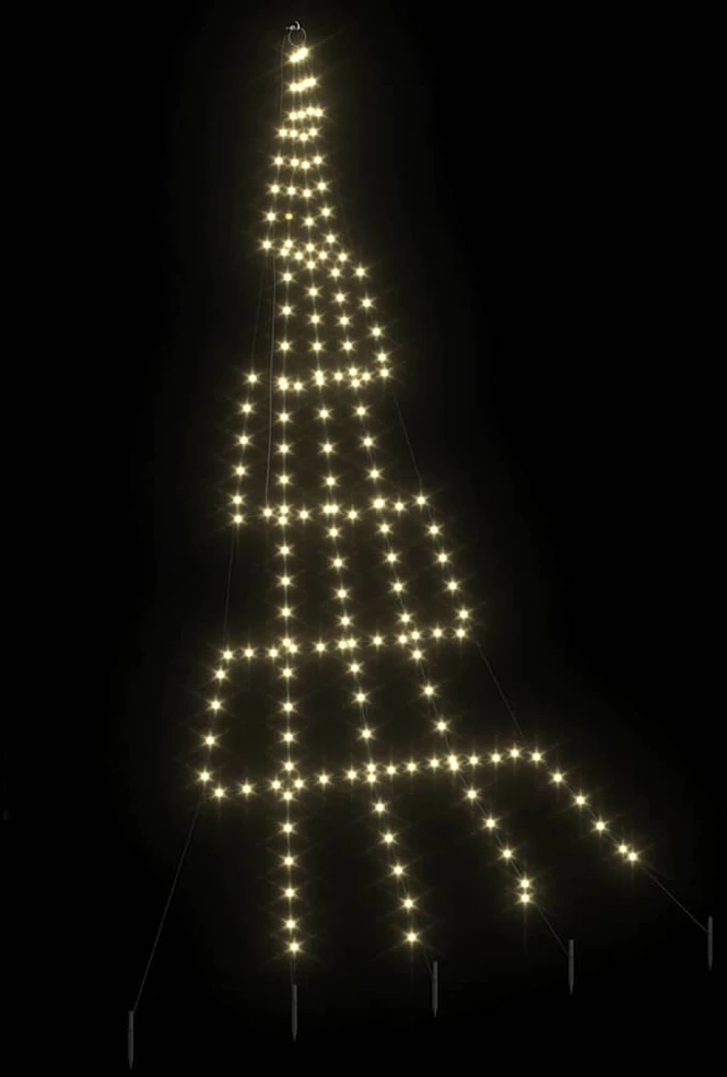 LED Kalėdinė eglutė su žemės kuoleliais Šilta balta 306 cm