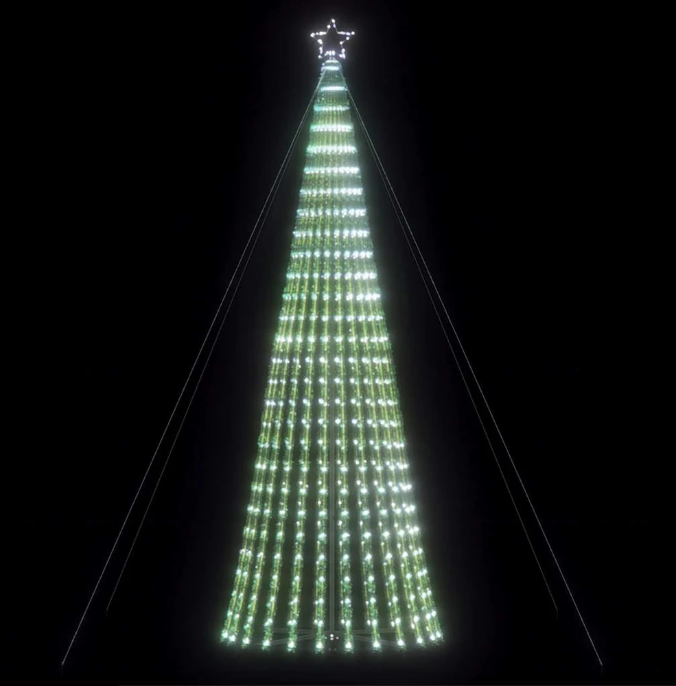 LED Kalėdų eglutė 1028 LEDs Šalta Balta 403 cm