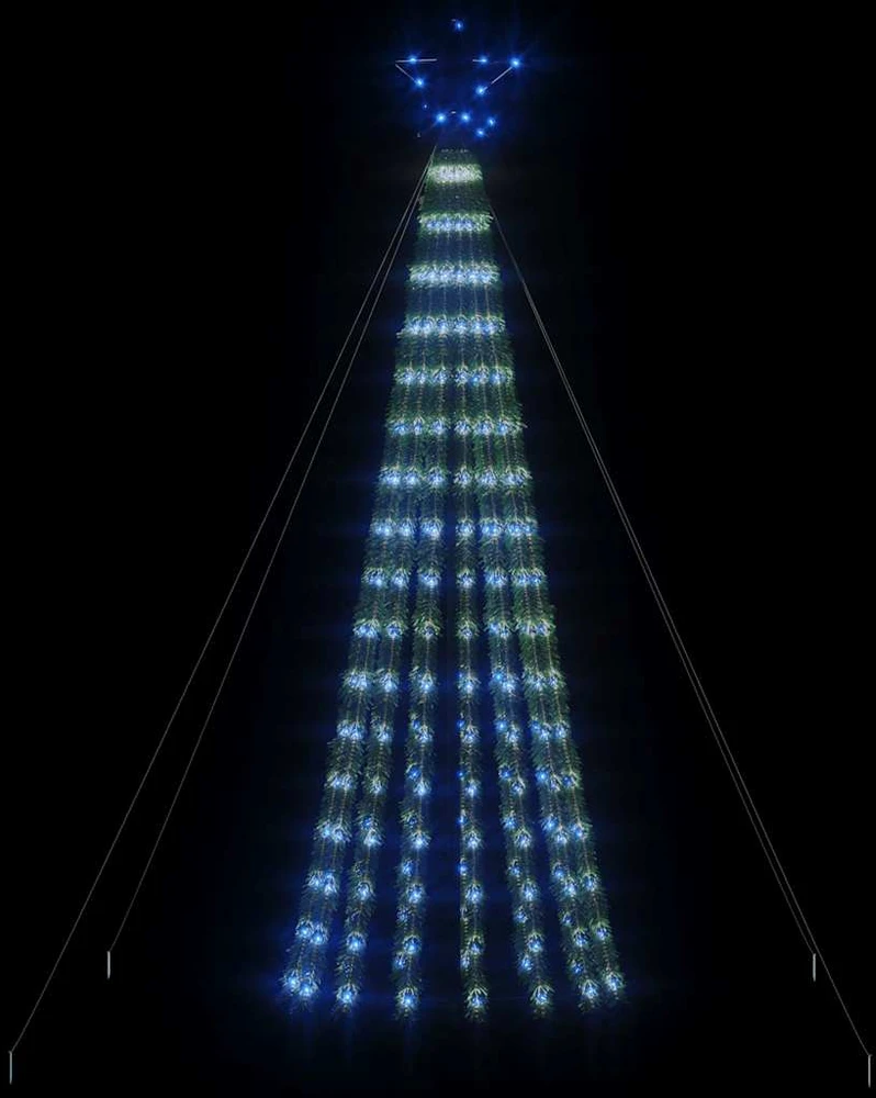 Šviečianti Kalėdų eglutė, 180cm, 275 mėlynos LED, kūgio formos