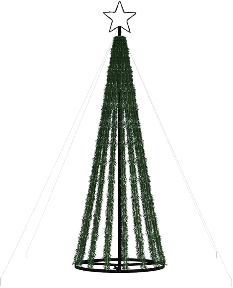 Šviečianti Kalėdų eglutė, 180cm, 275 šaltos LED, kūgio formos