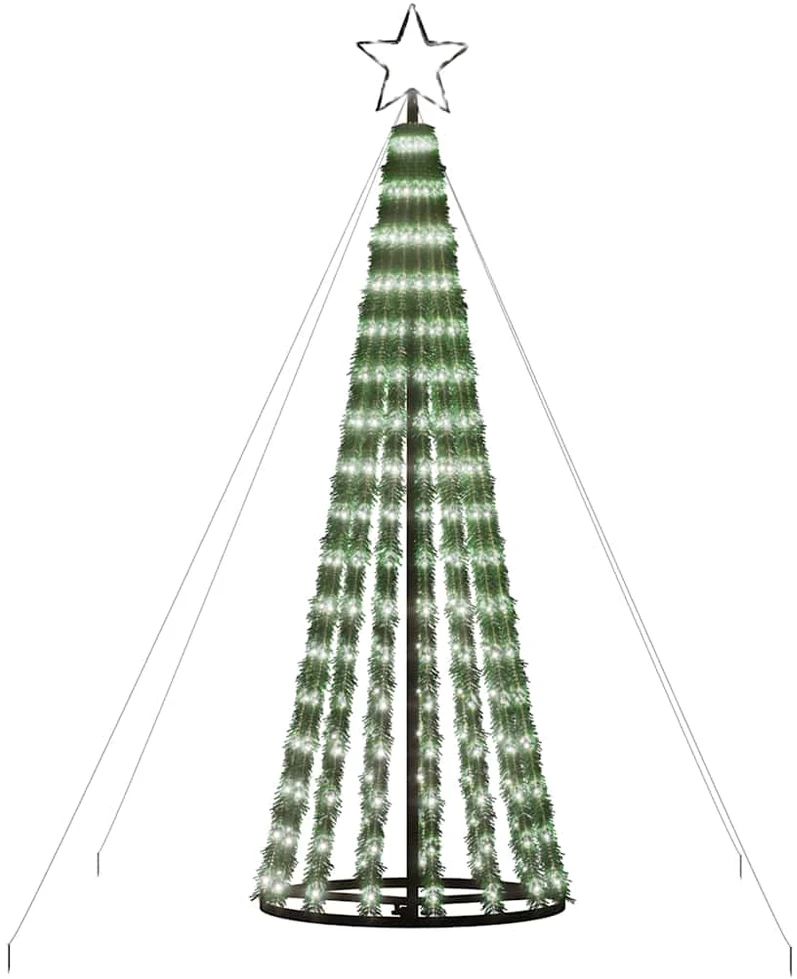 Šviečianti Kalėdų eglutė, 180cm, 275 šaltos LED, kūgio formos