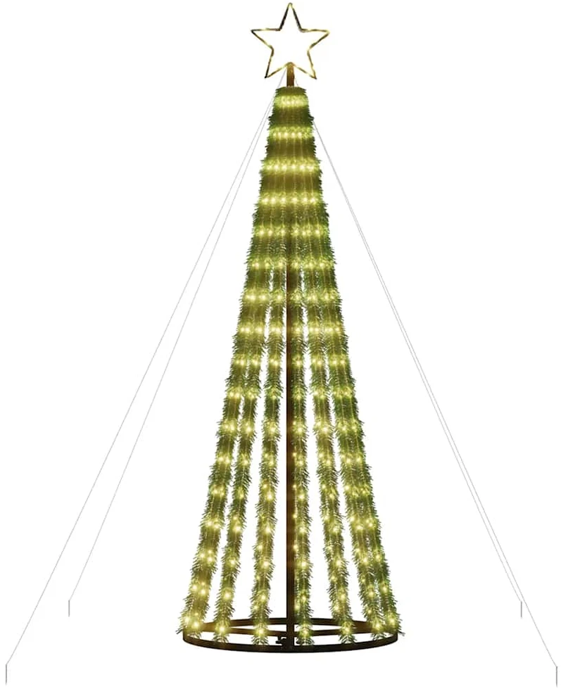 Šviečianti Kalėdų eglutė, 180cm, 275 šiltos LED, kūgio formos