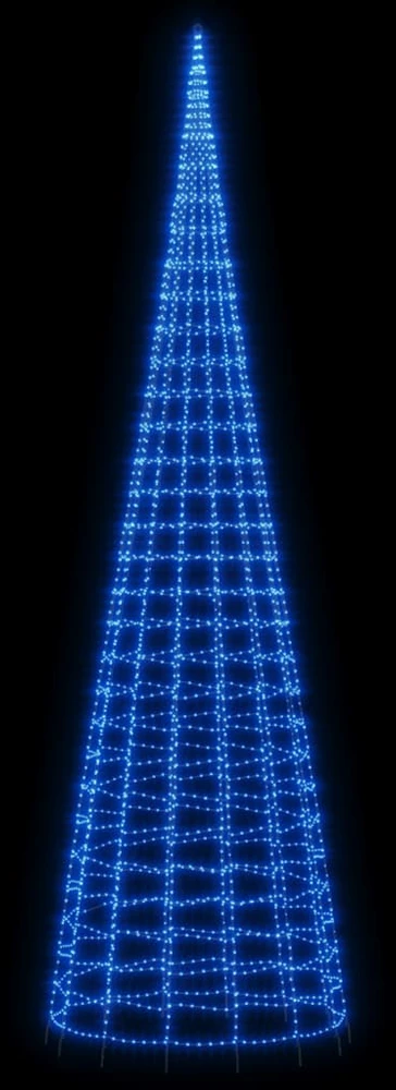 Kalėdų eglutė ant vėliavos stiebo, 800cm, 3000 mėlynų LED