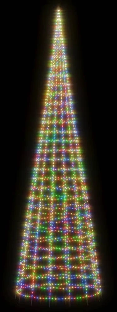 Kalėdų eglutė ant vėliavos stiebo, 800cm, 3000 spalvotų LED