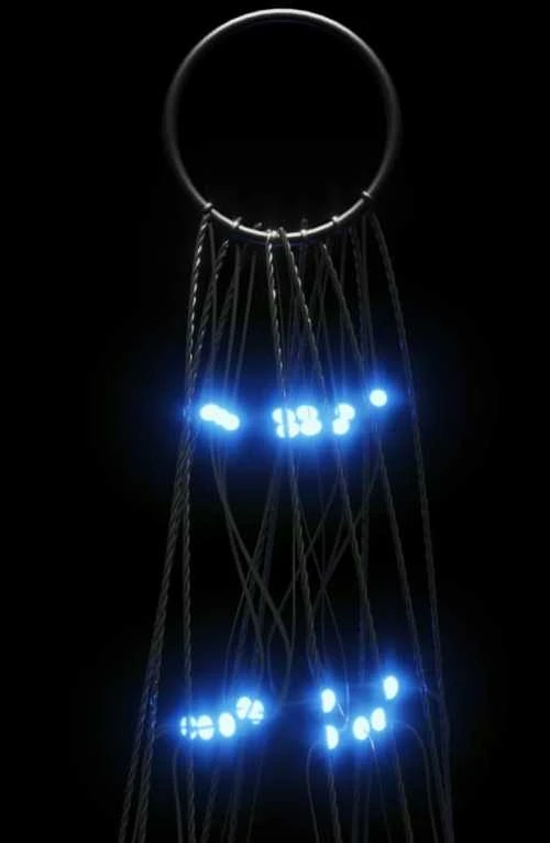 Kalėdų eglutė ant vėliavos stiebo, 300cm, 550 mėlynų LED