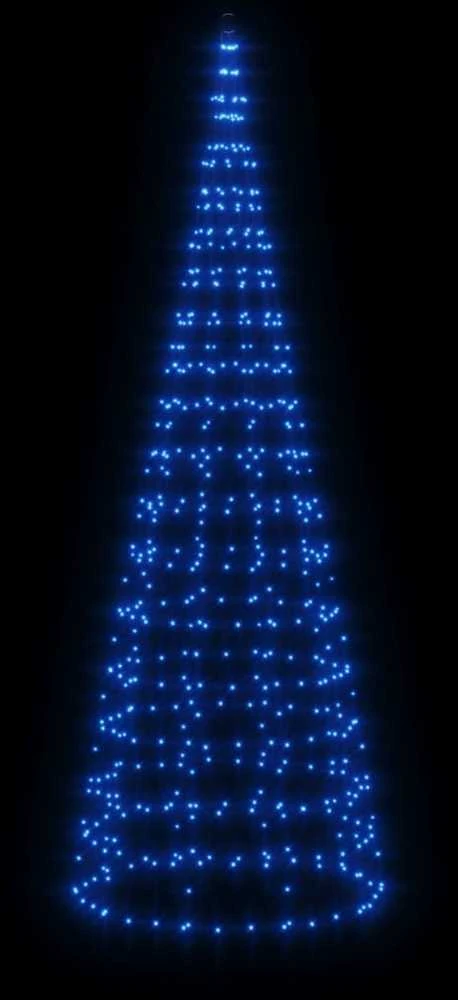 Kalėdų eglutė ant vėliavos stiebo, 300cm, 550 mėlynų LED