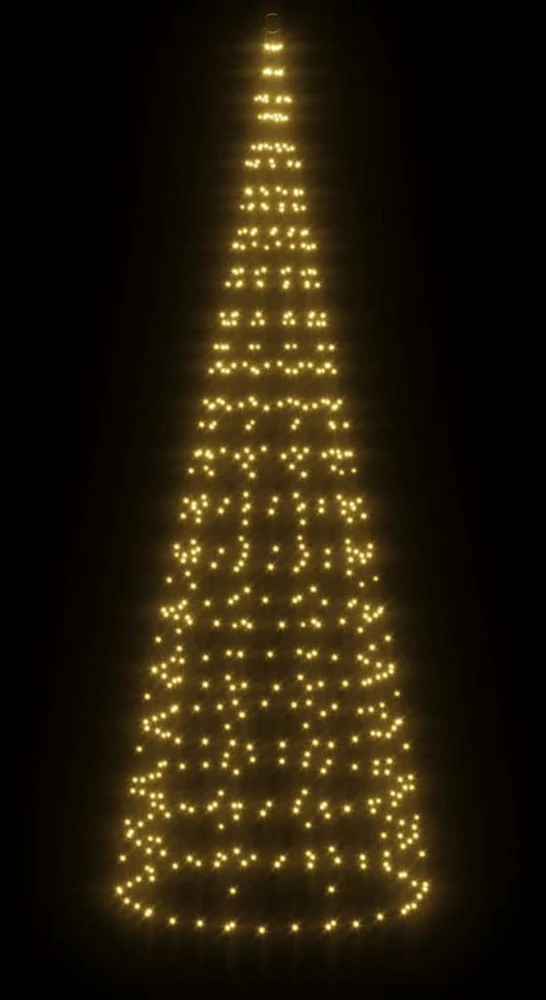 Kalėdų eglutė ant vėliavos stiebo, 300cm, 550 šiltų LED