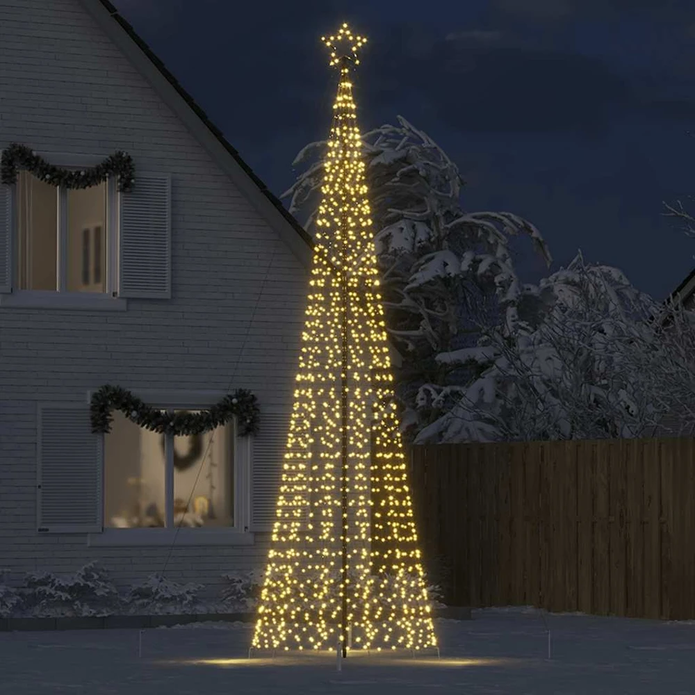 LED Kalėdų eglutė su smaigaliais 1534 LED Šiltai balta 500 cm