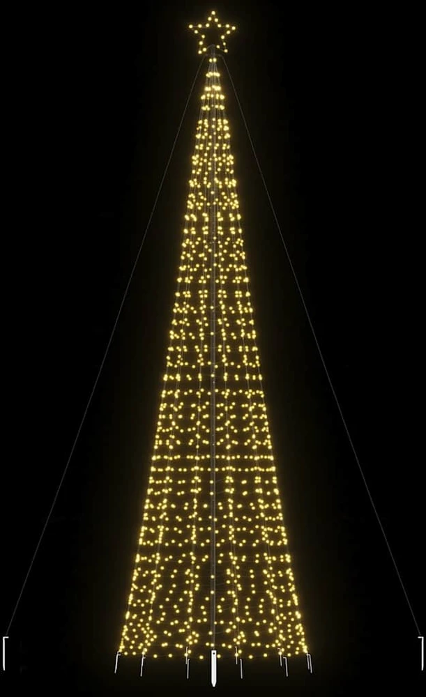 LED Kalėdų eglutė su smaigaliais 1534 LED Šiltai balta 500 cm