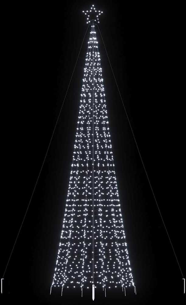 LED Kalėdų eglutė su smaigaliais 1534 LED Šaltai Balta 500 cm