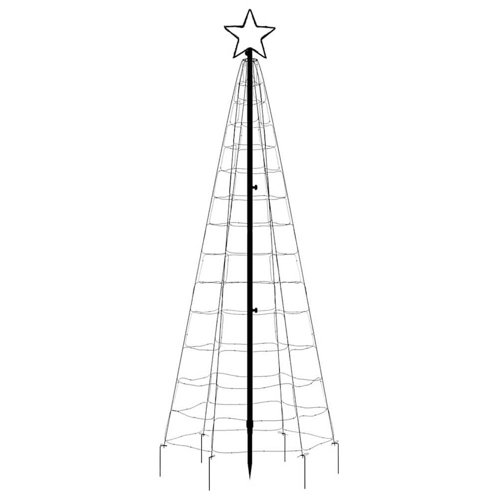 Šviečianti Kalėdų eglutė, 180cm, 220 spalvotų LED, kūgio formos