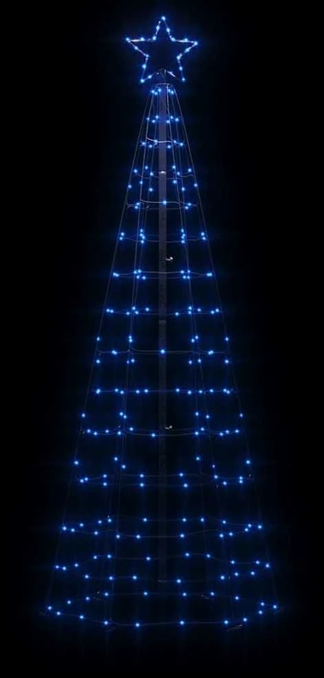 Šviečianti Kalėdų eglutė su smaigais, 180cm, 220 mėlynų LED