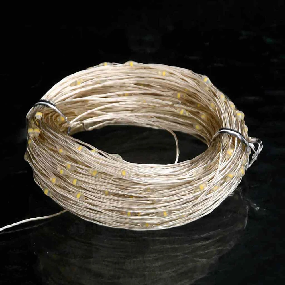 LED lempučių girlianda, šiltos baltos spalvos, 15m