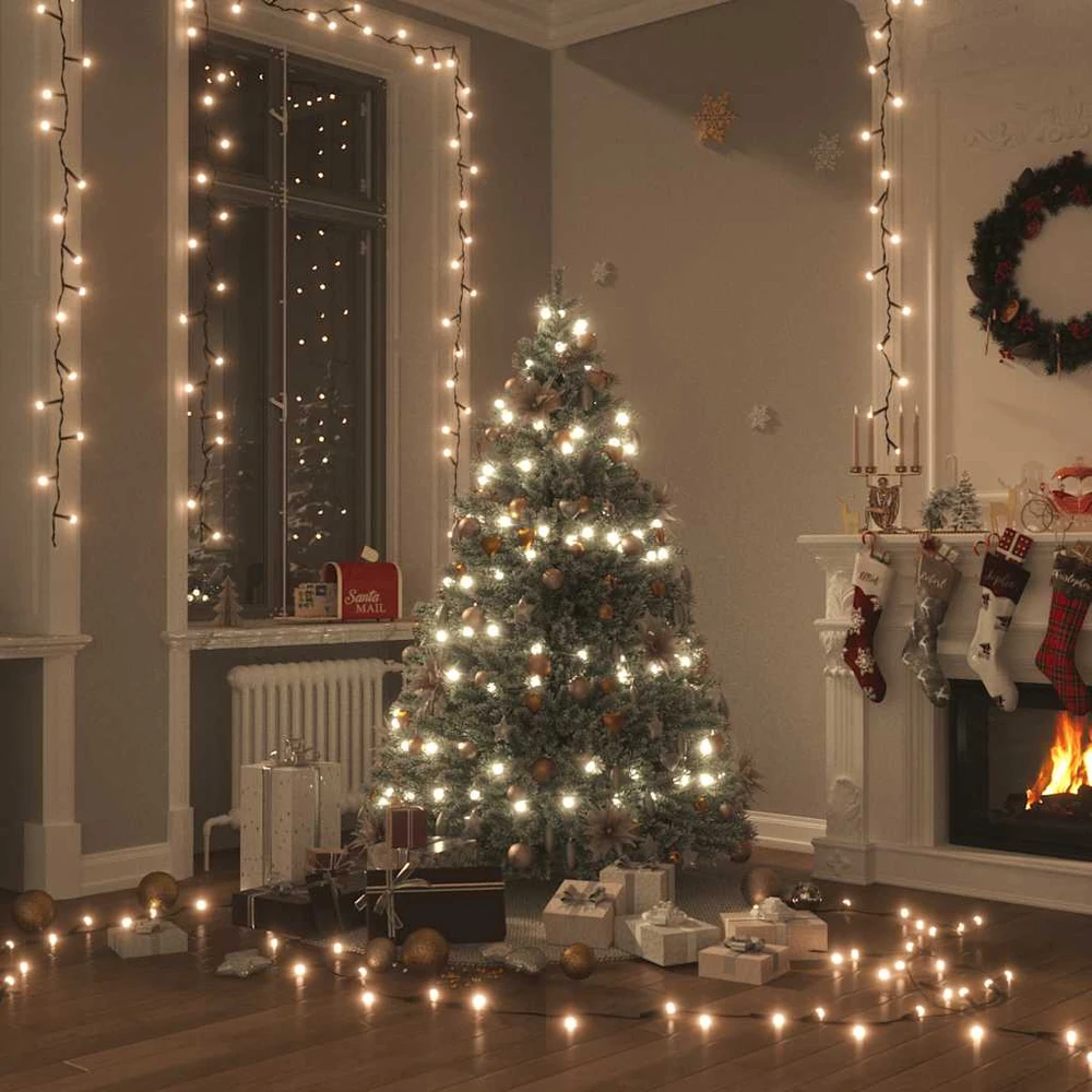 LED lempučių girlianda, šiltos baltos spalvos, 15m, PVC