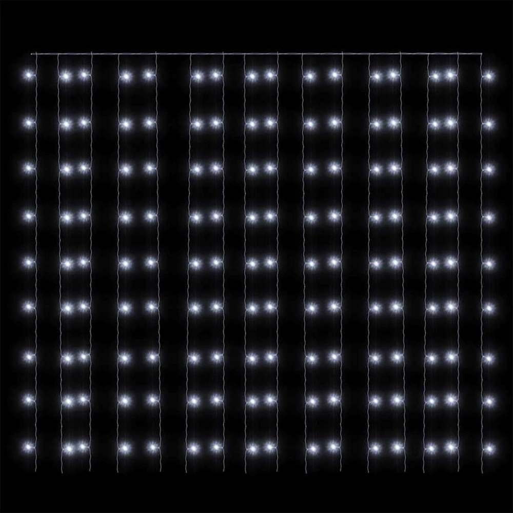 LED lempučių užuolaida, 3x3m, 300 šaltų baltų LED lempučių