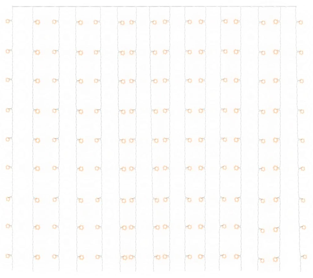LED lempučių užuolaida, 3x3m, 300 šiltų baltų LED lempučių