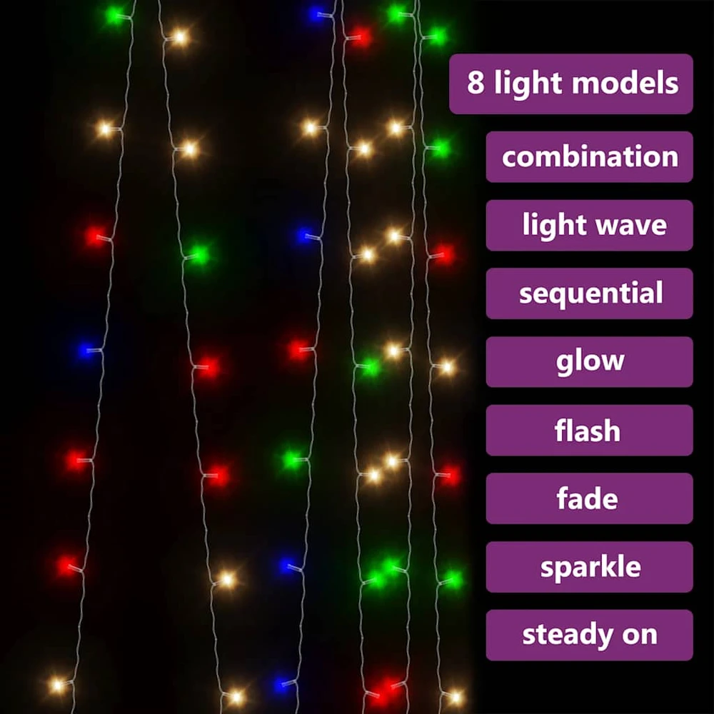 LED lempučių užuolaida, 3x3m, 300 spalvotų LED lempučių