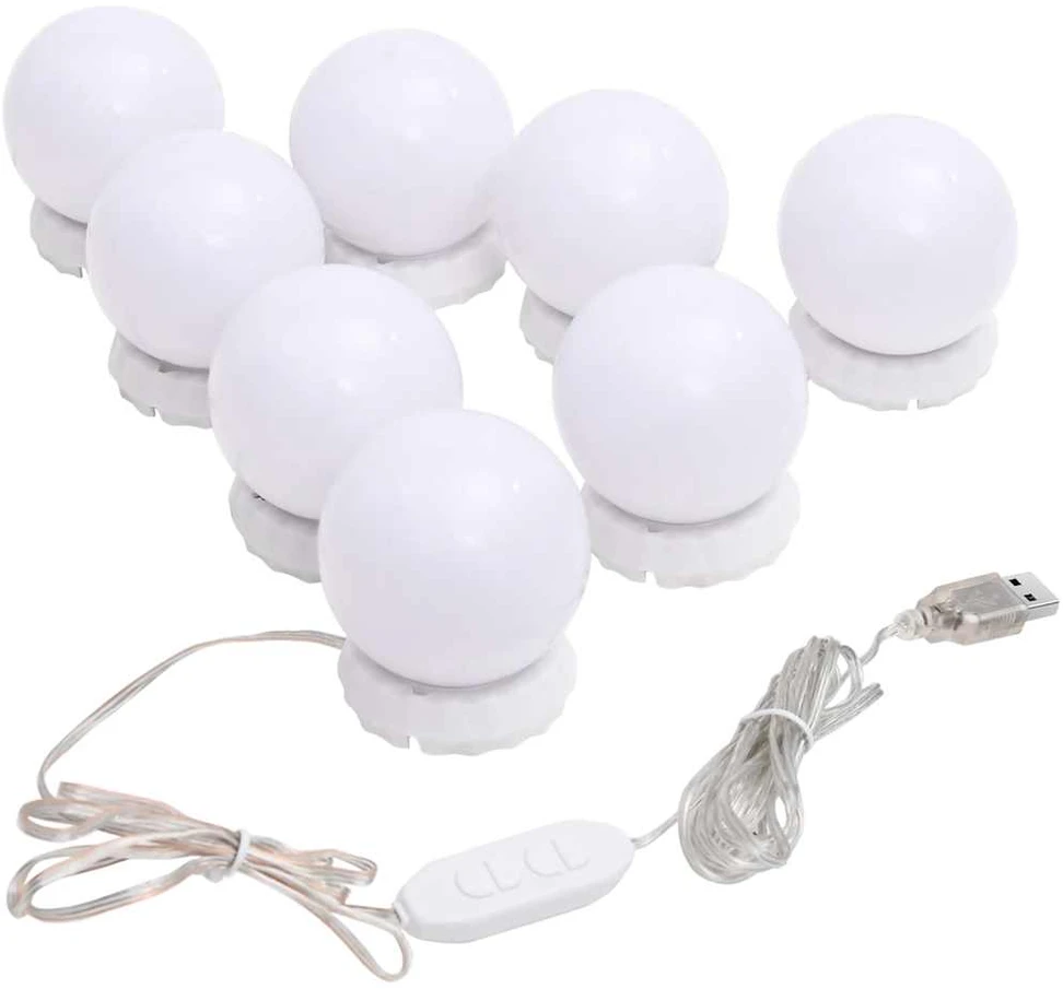 LED lemputės veidrodžiui, 8vnt., šiltos ir šaltos baltos