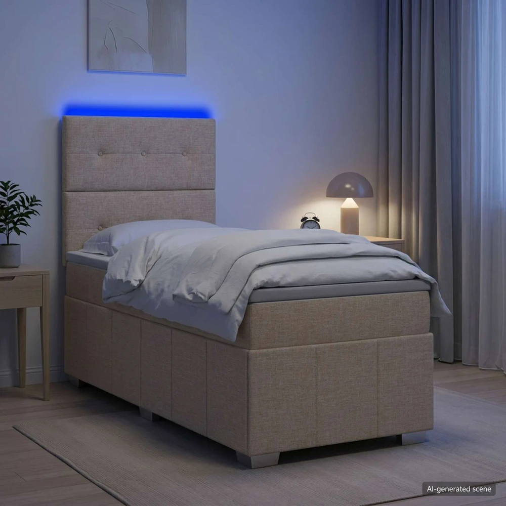 Lova LED lovos čiužinys su LED apšvietimu Kreminė 90 x 200 cm