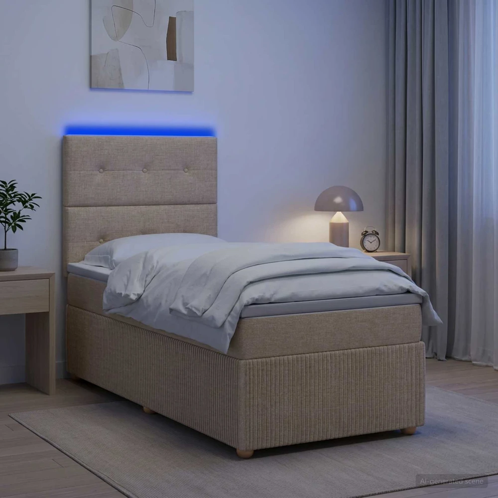 Lova LED lovos čiužinys su LED apšvietimu Kreminė 90 x 200 cm