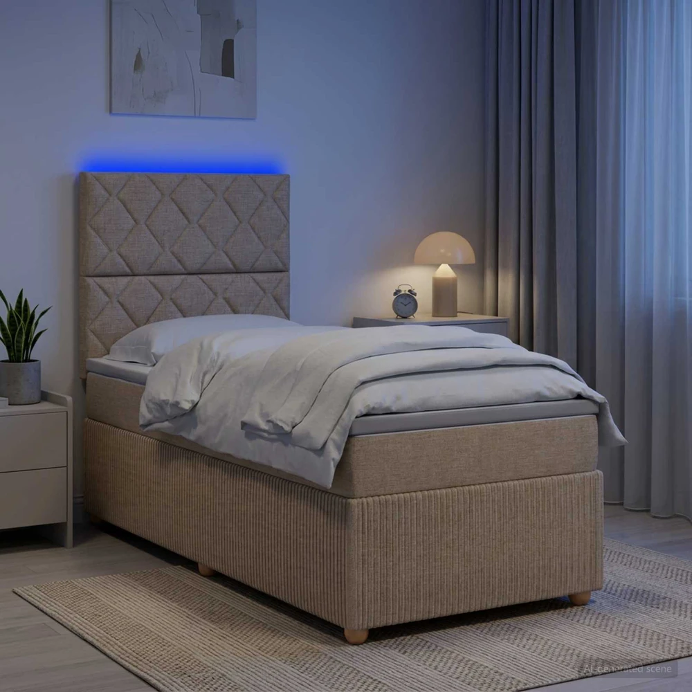 Lova LED lovos čiužinys su LED apšvietimu Kreminė 80 x 200 cm