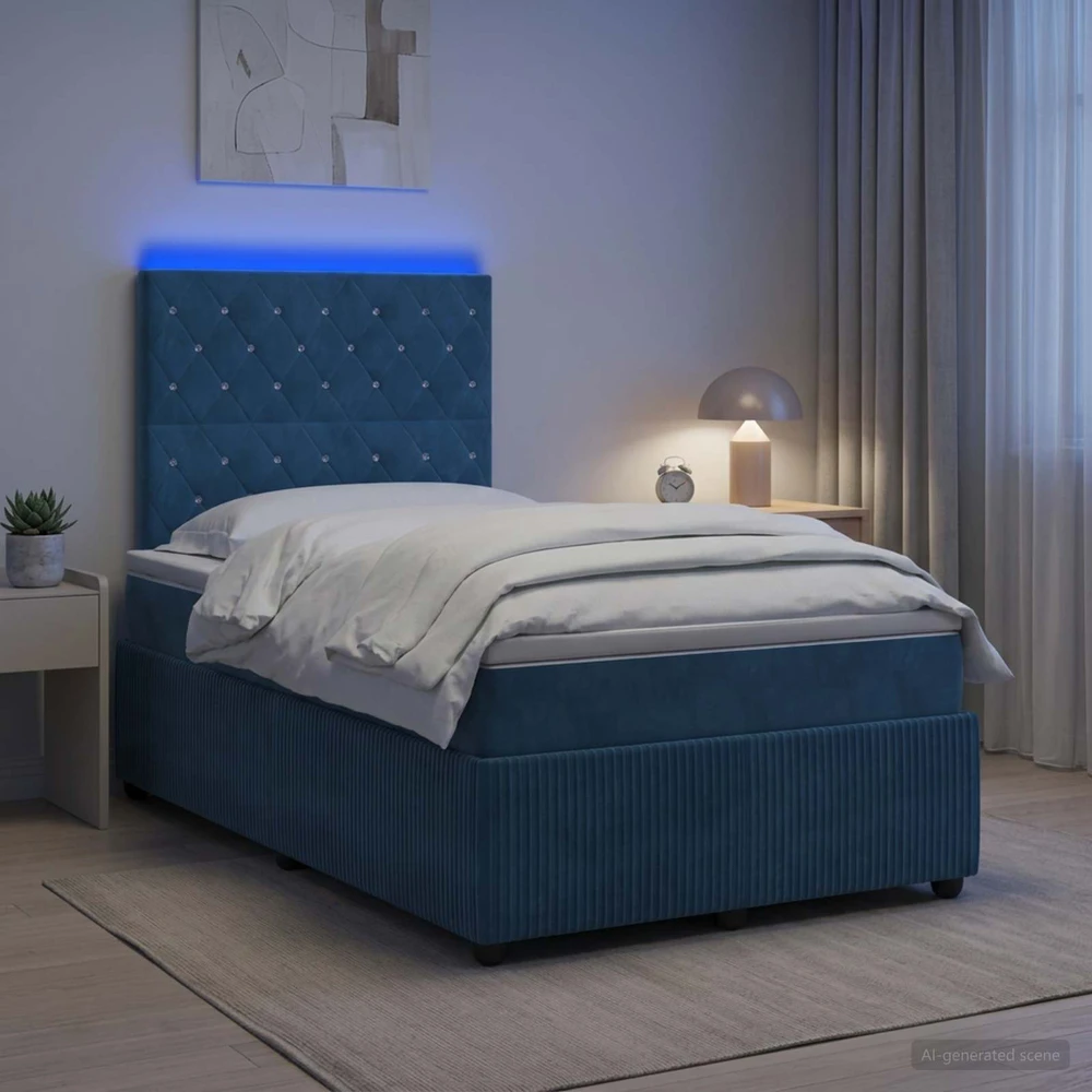 Lova LED lovos čiužinys su LED apšvietimu Mėlyna 120 x 200 cm