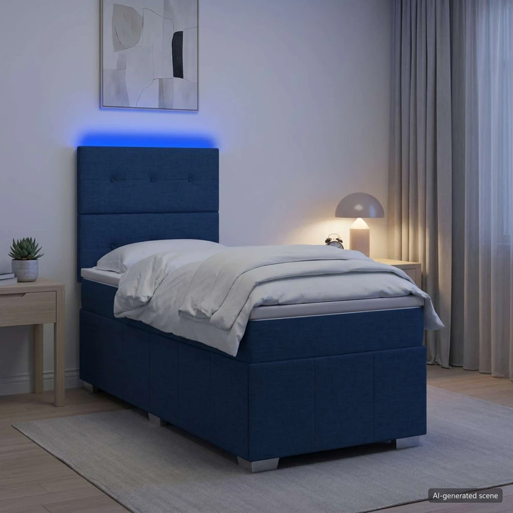 Lova LED lovos čiužinys su LED apšvietimu Mėlyna 90 x 200 cm Audinys