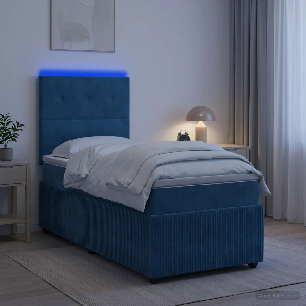 Lova LED lovos čiužinys su LED apšvietimu Mėlyna 100 x 200 cm