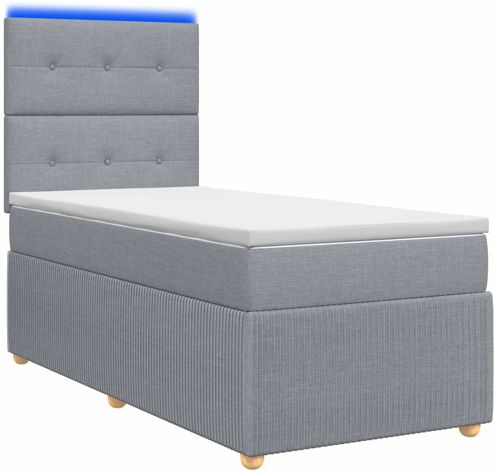 Lova LED lovos čiužinys su LED apšvietimu Šviesiai pilka 90 x 200 cm