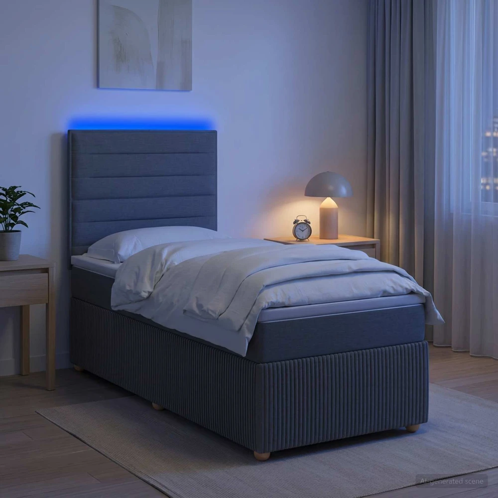 Lova LED lovos čiužinys su LED apšvietimu Tamsiai pilka 100 x 200 cm