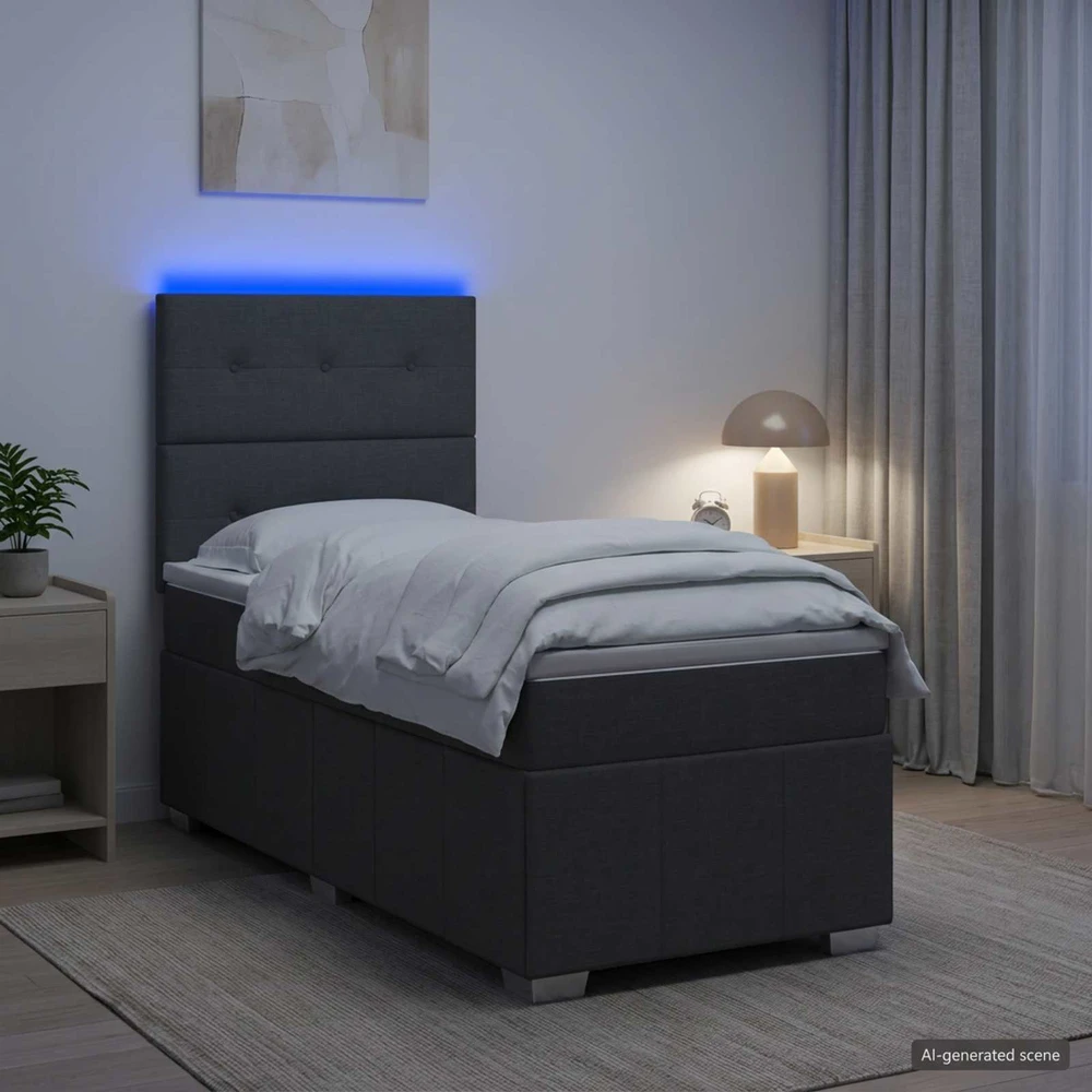 Lova LED lovos čiužinys su LED apšvietimu Tamsiai pilka 80 x 200 cm