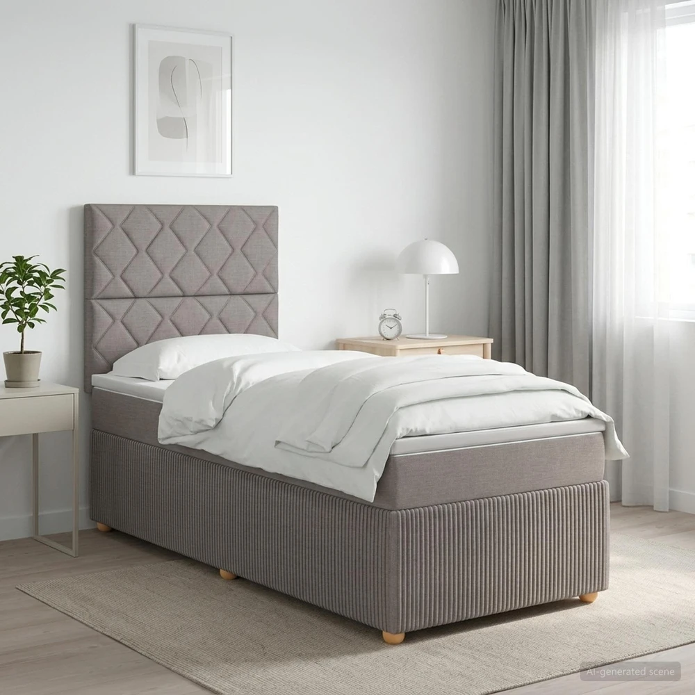Lova LED lovos čiužinys su LED apšvietimu Taupe 80 x 200 cm Audinys