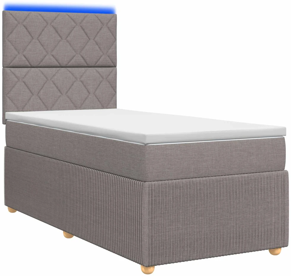 Lova LED lovos čiužinys su LED apšvietimu Taupe 90 x 200 cm Audinys