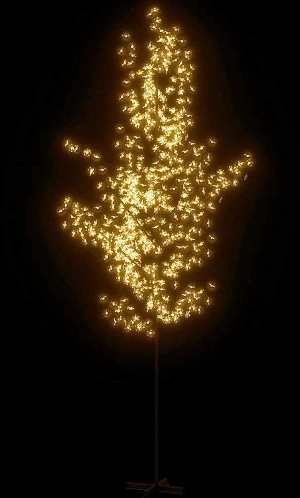 LED medis su vyšnių žiedais, 400cm, 672 šiltos baltos LED