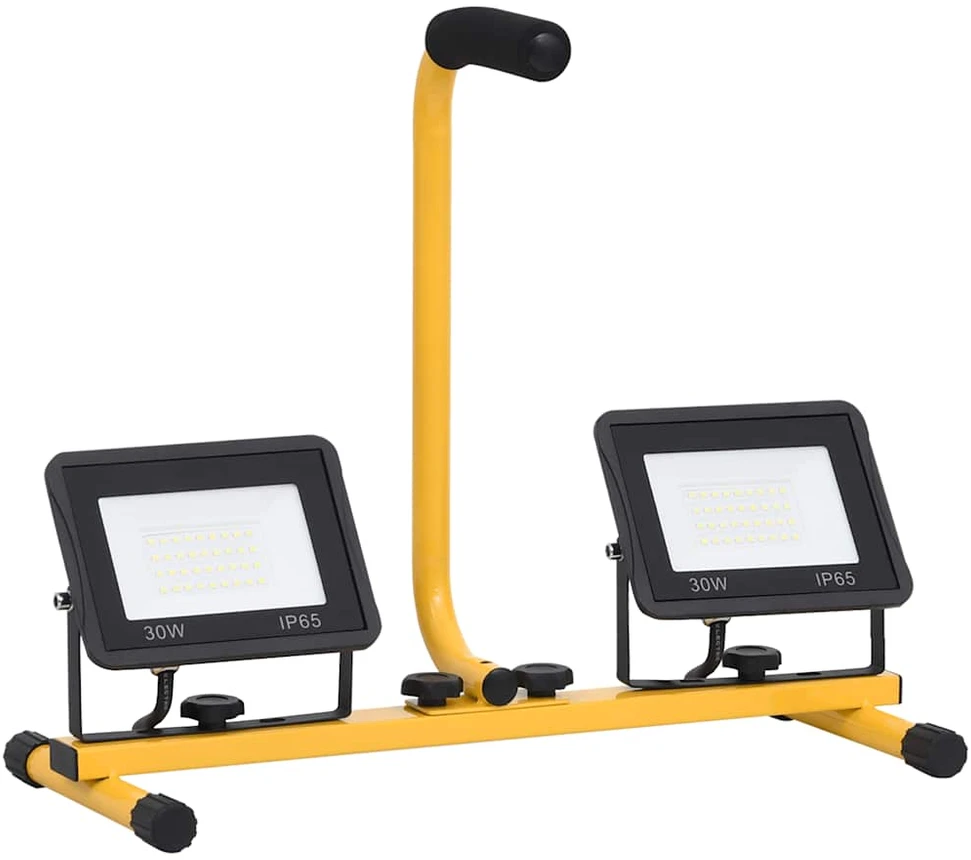 LED prožektorius su rankena, šiltos baltos spalvos, 2x30W