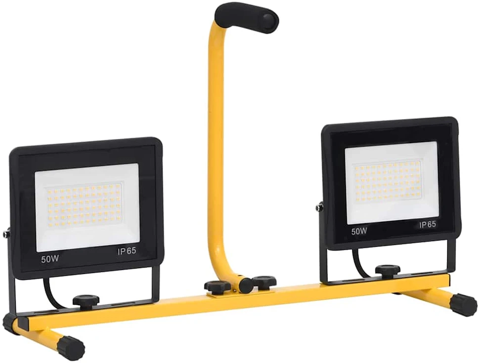 LED prožektorius su rankena, šiltos baltos spalvos, 2x50W