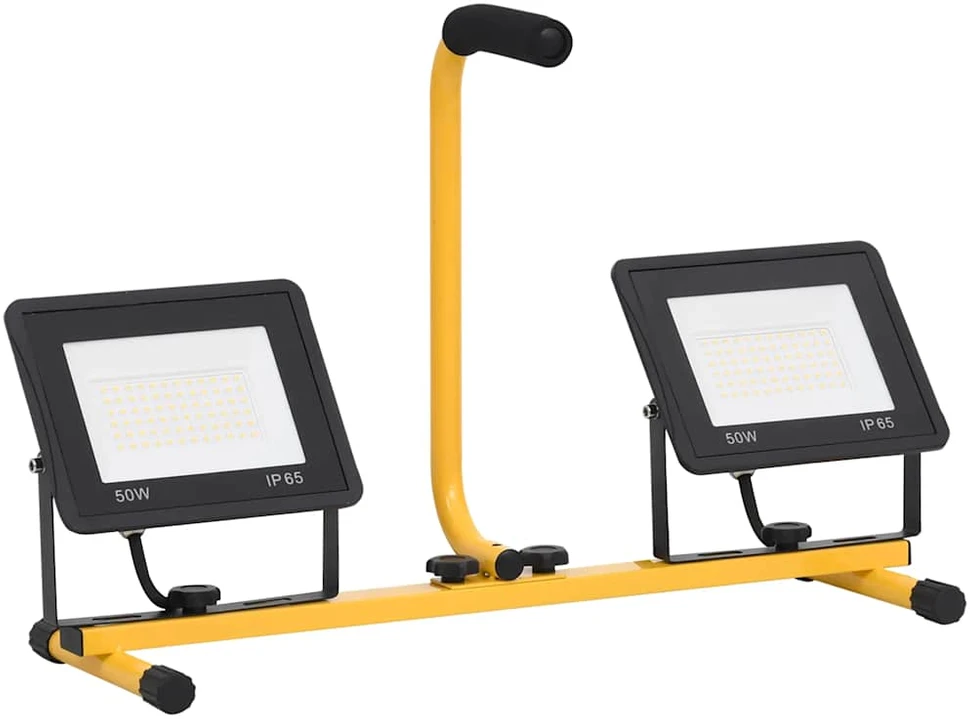 LED prožektorius su rankena, šiltos baltos spalvos, 2x50W