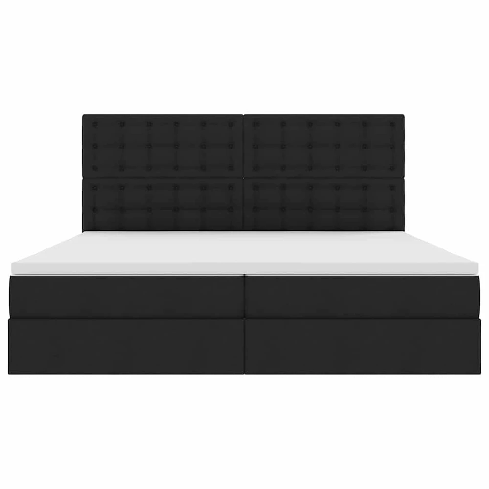 LED saugojimo lova su čiužiniu Juoda 200 x 200 cm Audinys