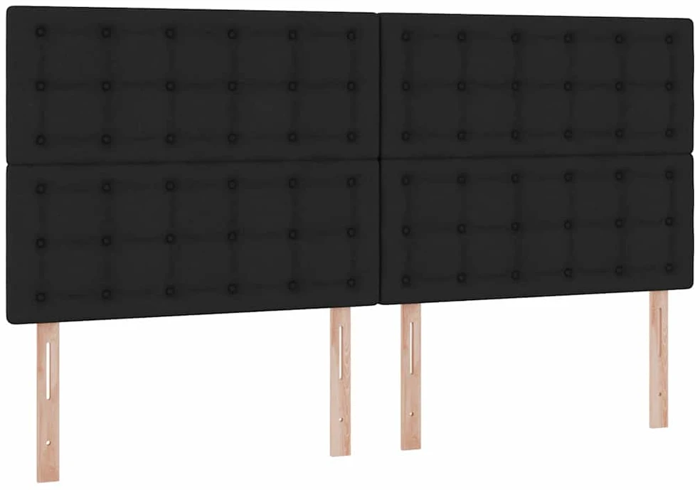 LED saugojimo lova su čiužiniu Juoda 200 x 200 cm Audinys