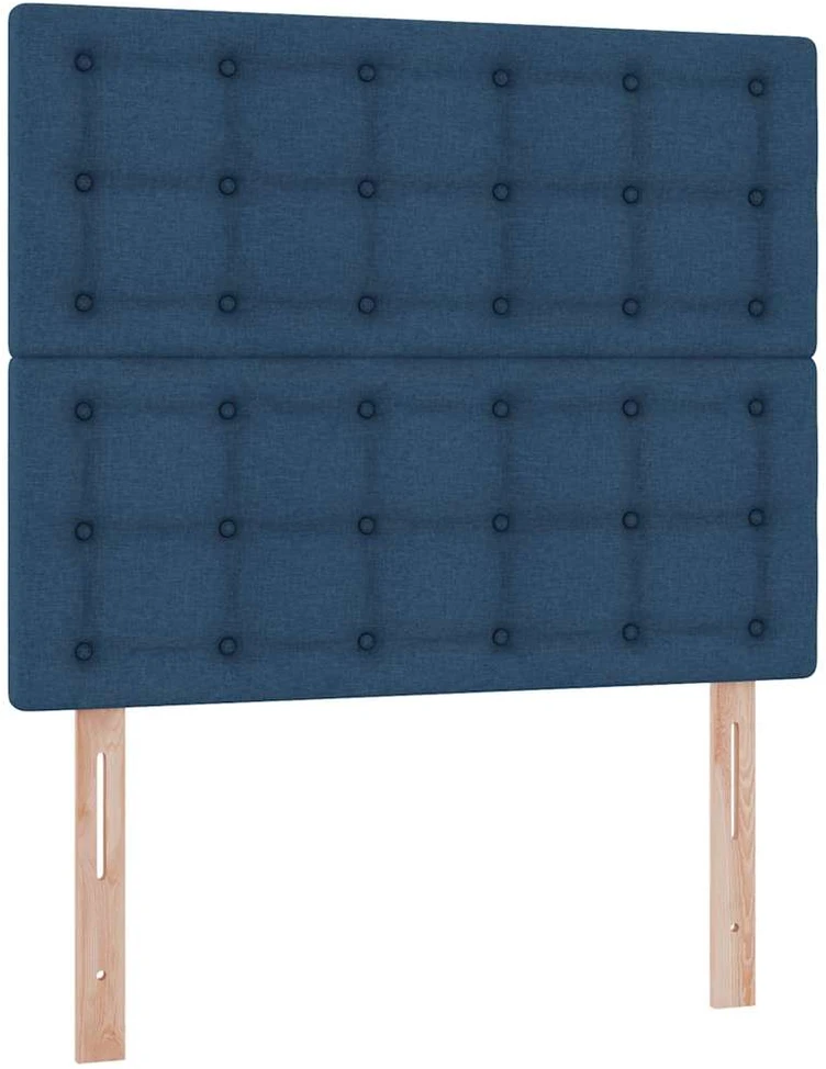 LED saugojimo lova su čiužiniu Mėlyna 120 x 200 cm Audinys