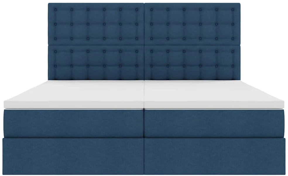 LED saugojimo lova su čiužiniu Mėlyna 180 x 200 cm Audinys