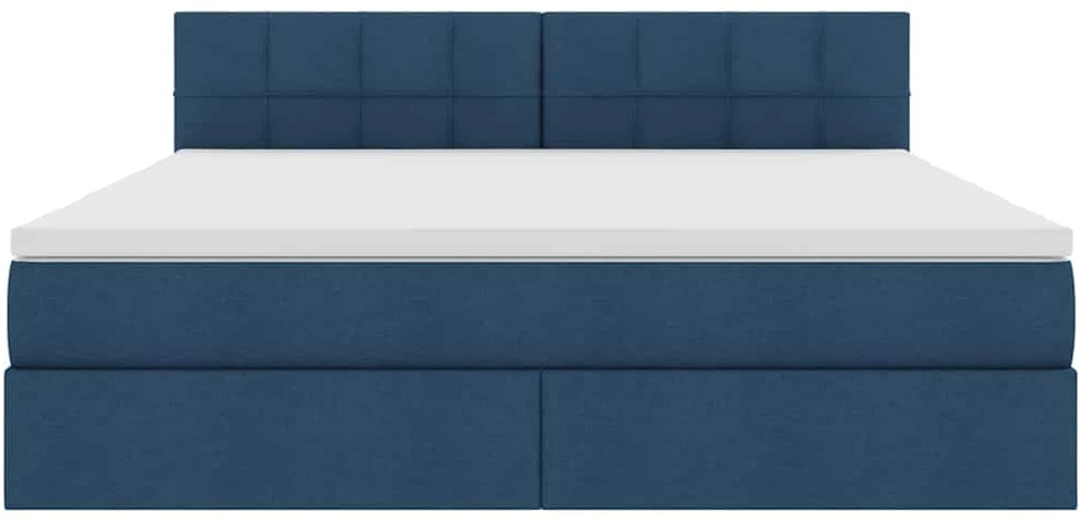 LED saugojimo lova su čiužiniu Mėlyna 180 x 200 cm Audinys
