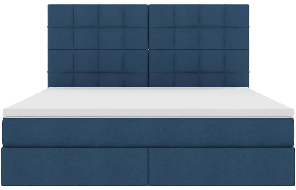 LED saugojimo lova su čiužiniu Mėlyna 180 x 200 cm Audinys